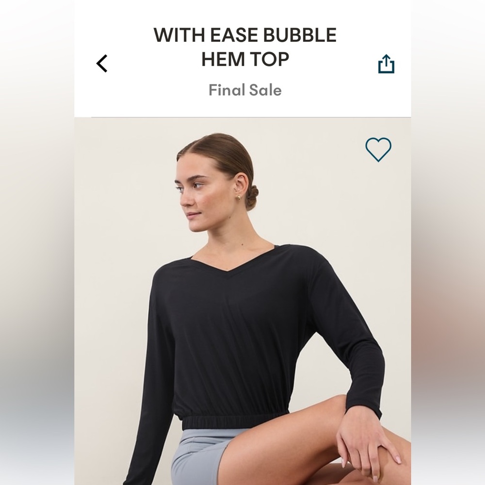 Athleta bubble hem top. NWT. Size Medium.